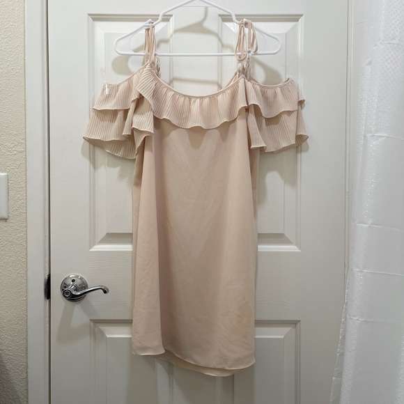 Blush Off-Shoulder Ruffle Shift Dress - Picture 5 of 6